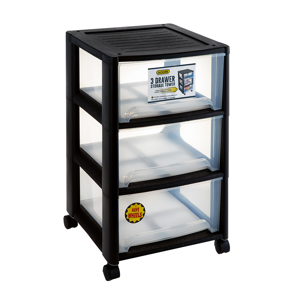 Drawer Office 3 Unit Black