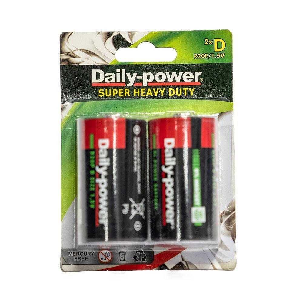 Batteries Carbon Zinc Size D 2pk