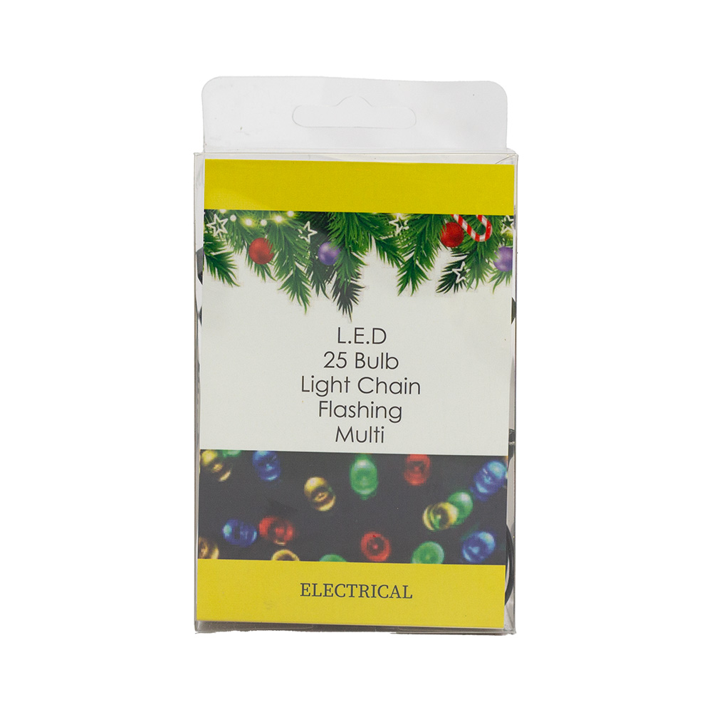 Xmas Lights 220v In 25pc Flashing